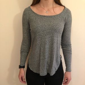 Small Aerie Gray/Grey Long Sleeve Top